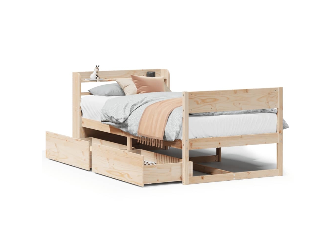 Cama Sem Colchão 90x200 Cm Madeira de Pinho Maciça MAISON EXCLUSIVE