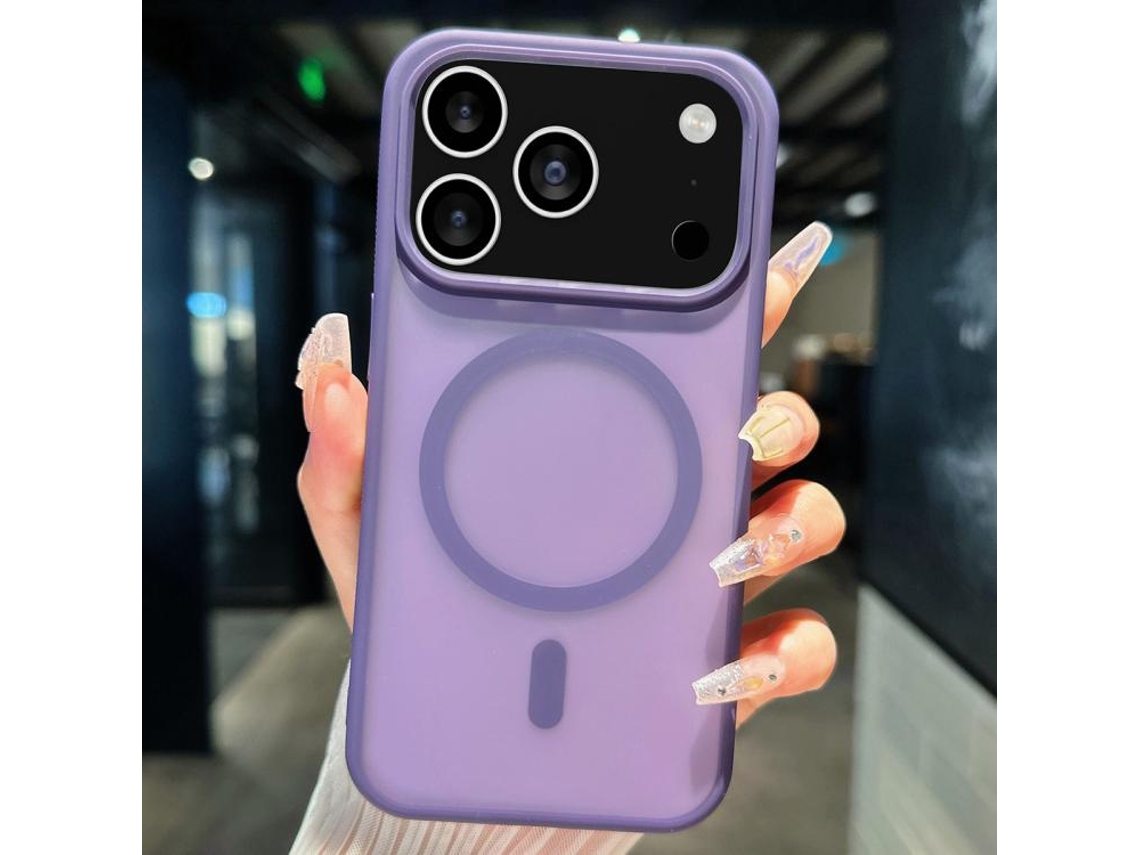 Capa Transparente Híbrida Para Iphone 17 Pro Max - Tpu Com Magsafe | Proteção Cristal - Roxa
