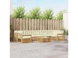 Vidaxl Conjunto De Sofás Para Exterior 8 Unid. Branco E Creme