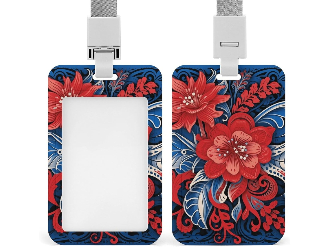 Suporte para mesa de reuniões com clipe, charmoso e elegante, com estampa floral e cordão, ideal para mesas de reuniões de negócios.