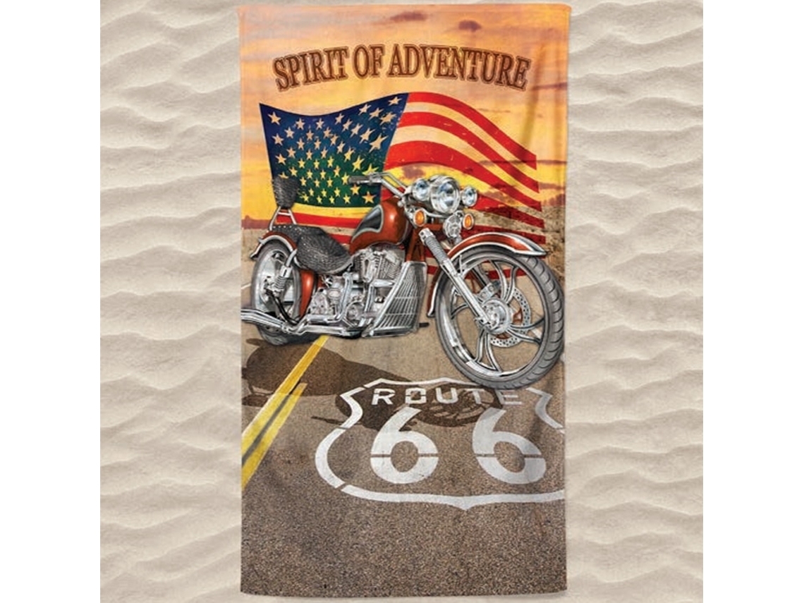 Toalha De Praia Microfibra Route 66 Spirit Of Adventure