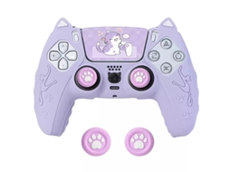 Capa Comando Para Ps5, Capa Protetora De Silicone Com Desenho Animado E Capa Para Joystick E Adesivo (roxa) Cuich