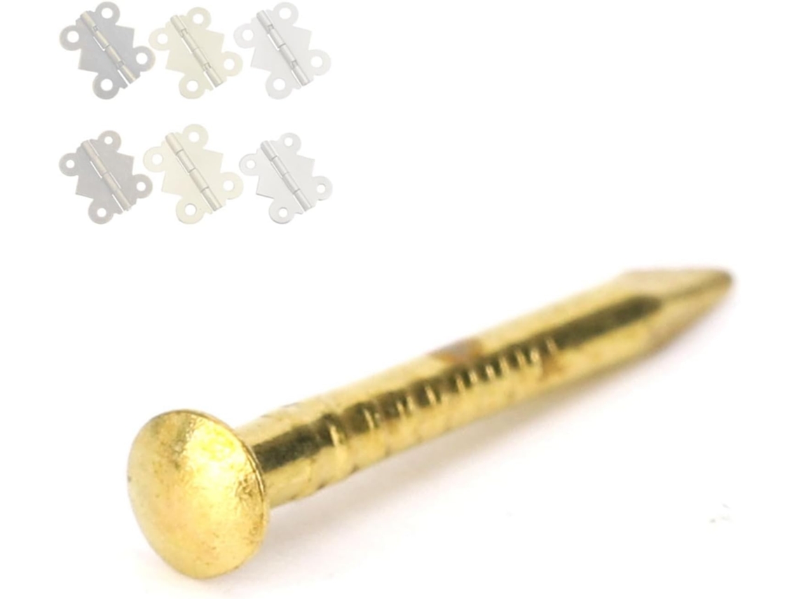 Omabeta 100 Peças Dobradiças De Latão Duráveis Com Cabeça Redonda Para Móveis, 10mm 15mm 18mm 22mm, Para Uso Doméstico