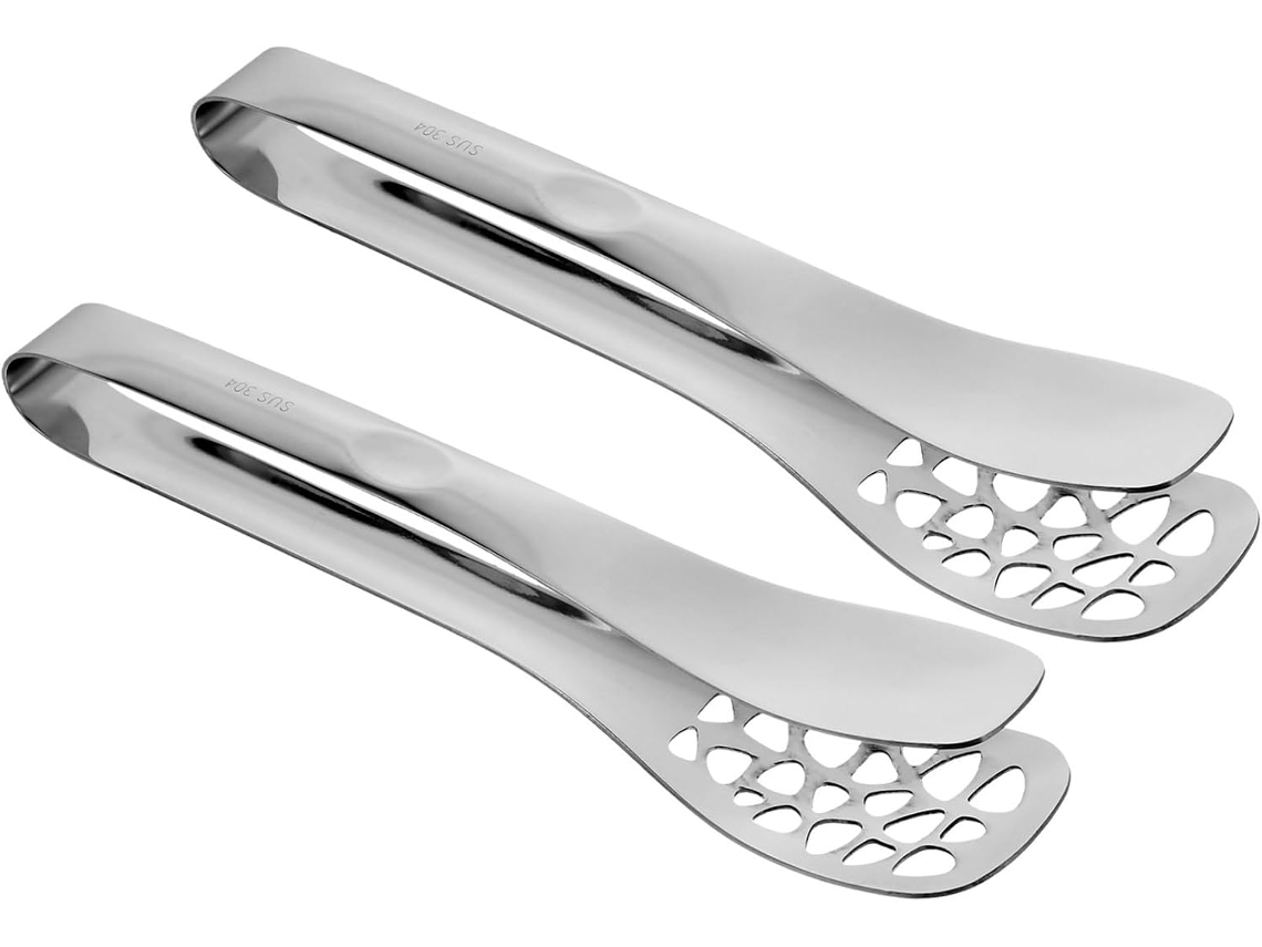 Pinça Para Bife De Aço Inoxidável 2 Peças Com Cabos Resistentes Ao Calor E Design Ergonômico Churrasco Ar Livre Cozinha