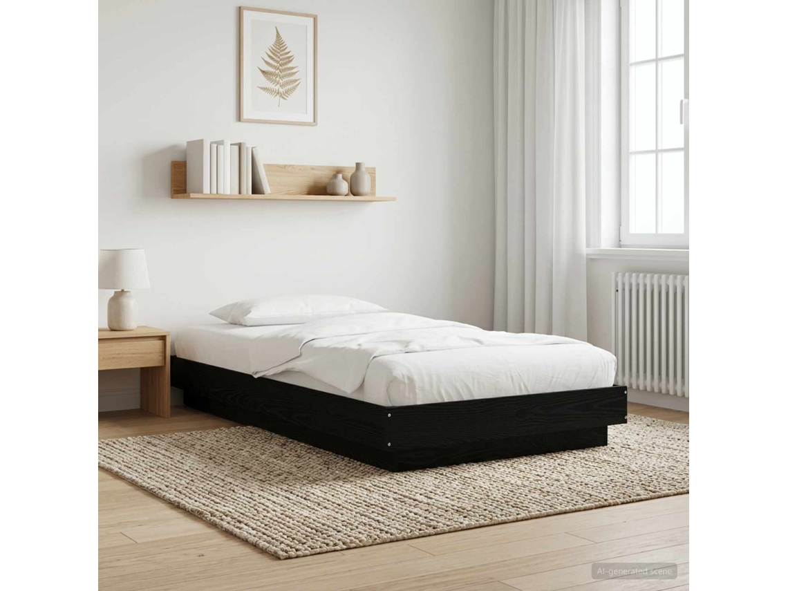 Vidaxl Estrado De Cama Carvalho Preto 80 X 210 Cm Derivados De Madeira