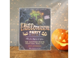 Quadro De Halloween Laxiscreed Em Acrílico Com Moldura Dourada, 14,5x19,5cm Para Decoração De Halloween