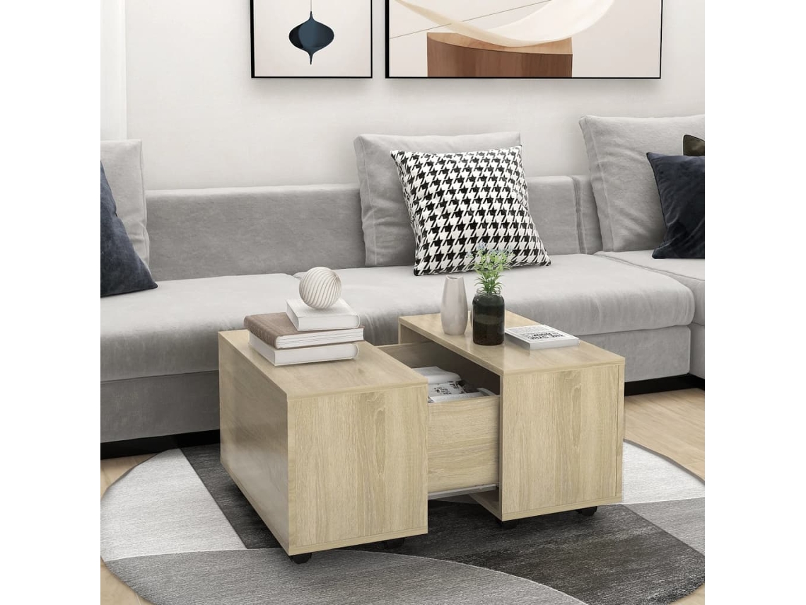 Vidaxl Mesa De Centro 60x60x38 Cm Derivados De Madeira Carvalho Sonoma