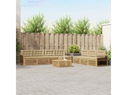 Vidaxl Conjunto De Sofás Para Exterior 8 Unid. Branco E Bege Poliéster