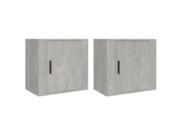 Conjunto de mesas de cabeceira de parede Cinzento Cimento MAISON EXCLUSIVE 50x30x47 cm