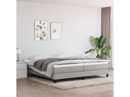 Vidaxl Cama Com Molas/colchão 200x200 Cm Tecido Cinza-claro