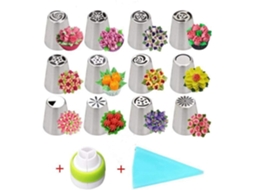 Bicos De Confeiteiro Russos 14 Peças Conjunto Para Decoração De Bolos Adaptadores E Sacos Acessórios Profissionais Para Cupcakes E Cookies