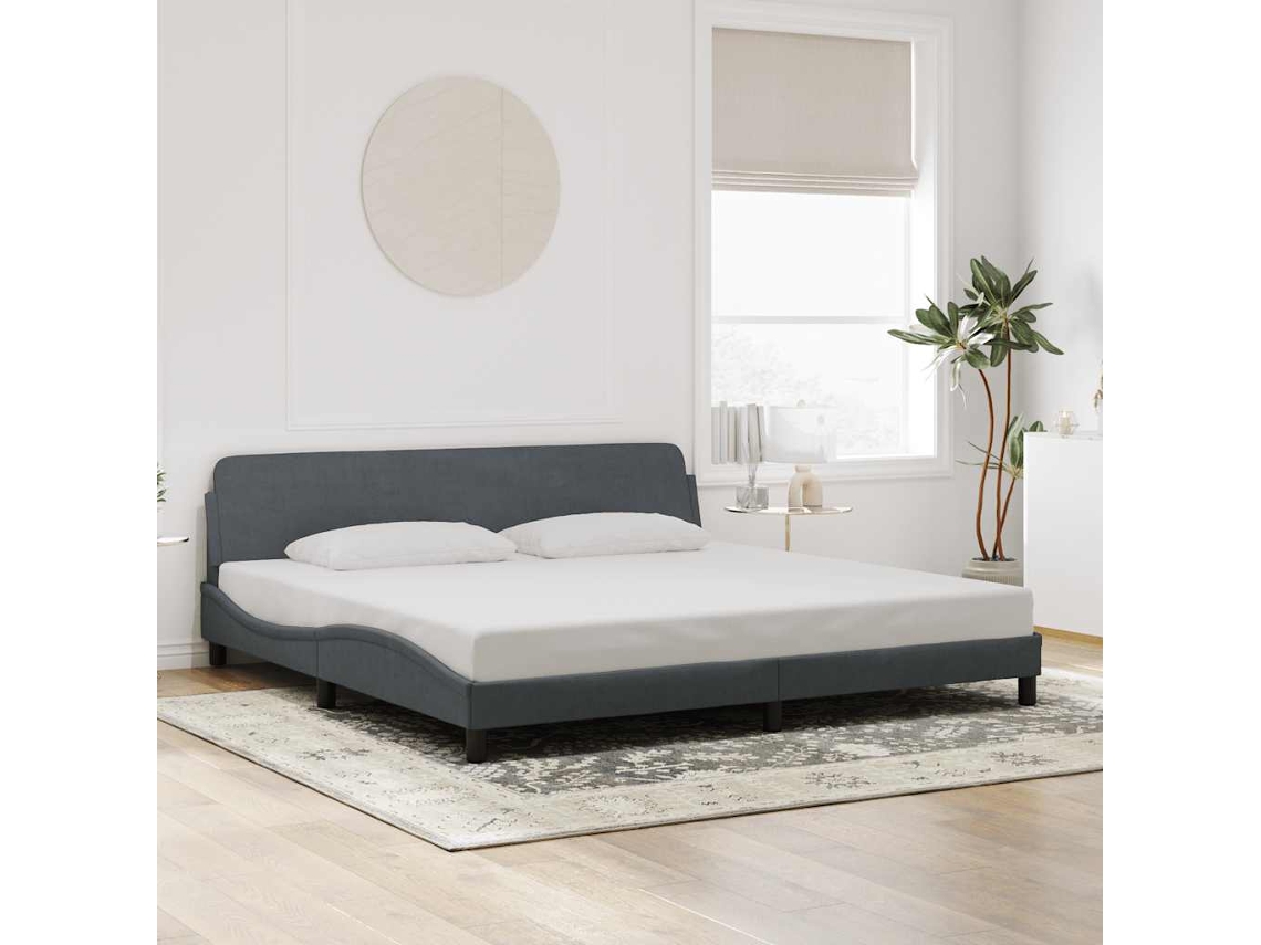 Vidaxl Estrutura de Cama Dover 200x200 Cm Veludo Cinzento escuro