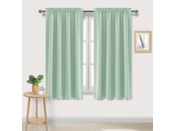 Cortinas Blackout Para Quarto - Cortinas Térmicas Com Bolso Para Vara, Para Sala De Estar E Cozinha, Com Economia De Energia, 2 Painéis, Verde Claro