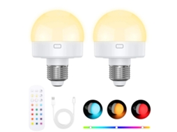 Lâmpada Led Recarregável Com 3 Temperaturas De Cor, Inclui Controle Remoto E Temporizador Alimentada Por Bateria, Brilho Ajustável.