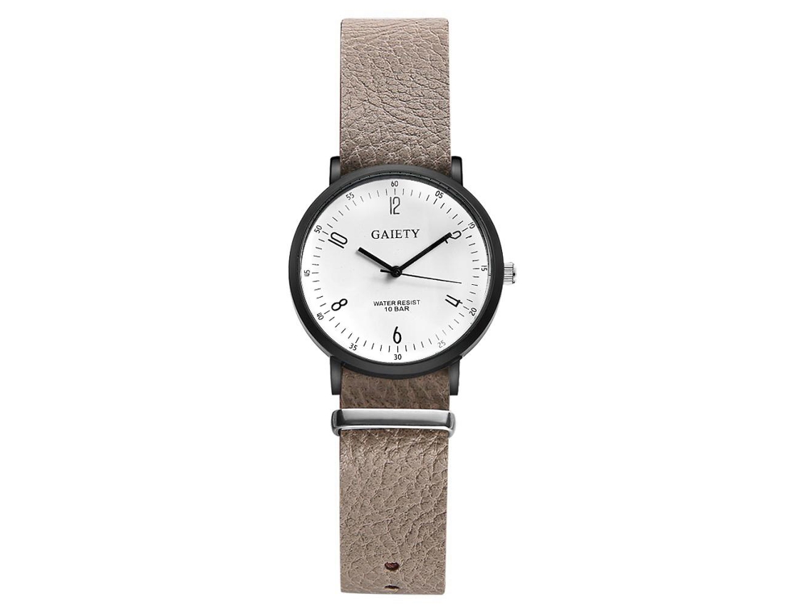 Reloj De Pulsera Analógico De Cuarzo Para Hombres Con Correa De Pu Gaiety (gris)