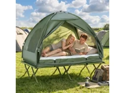 Conjunto De Barraca De Camping Para 2 Pessoas Com Cama De Acampamento E Colchão Inflável, Verde