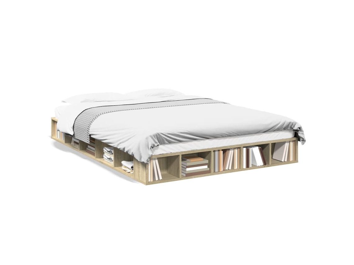 Bed Frame, Bed Frames Vidaxl Marrom Madeira Processada (160 X 200 Cm)