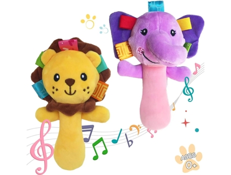 Chocalhos de Pelúcia Macios Brinquedos de Mão Abanadores para Bebés de 3,6,9,12 Meses Amarelo LUGA