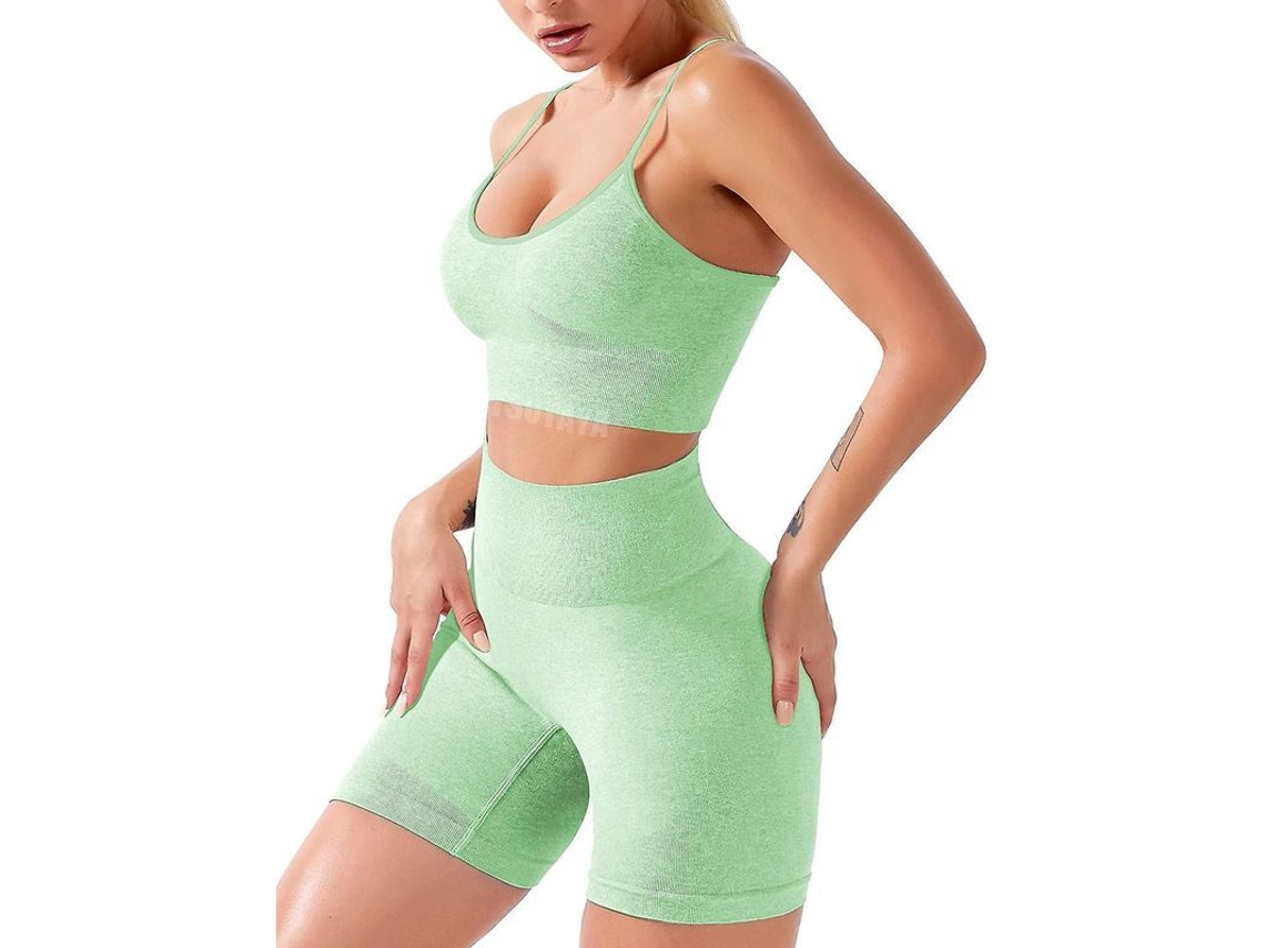 Conjunto de Treino Feminino 2 Peças Short e Top para Yoga e Academia