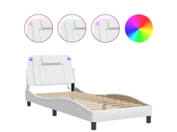 Bed Frame, Bed Frames Vidaxl Branco Couro Artificial (80 X 200 Cm)