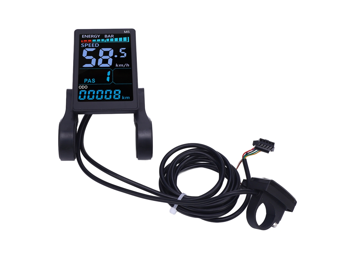 Tela LCD colorida para patinete elétrico, bicicleta, painel de luz de fundo, impermeável, velocidade, quilometragem, conector SM