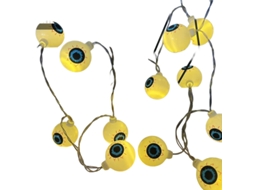 Laxiscreed Conjunto De Luzes Led Halloween Com Abóboras E Olhos Azuis, 4,5m, 30 Leds, Efeito Piscando E Funcionamento Contínuo