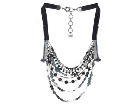 Colar gradiente de 7 fileiras - Franck Herval Blue - Couro - Feminino