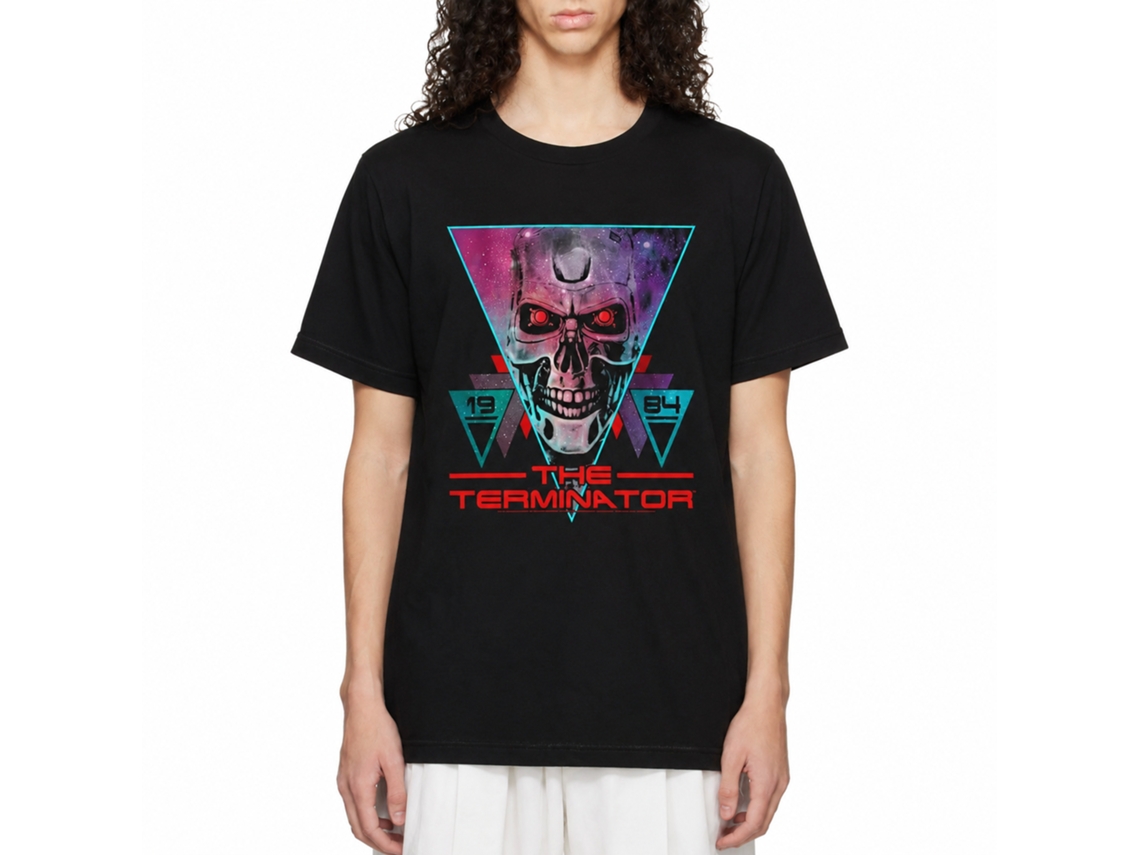 Rockinstone Terminator Space Face Black Adult T-shirt Size:xxl