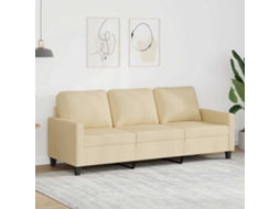 Vidaxl Sofá De 3 Lugares Tecido 180 Cm Cor Creme