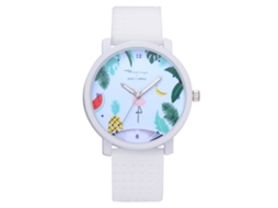 Relógio de Pulso Feminino Fashion com Mostrador Redondo e Pulseira de Silicone (verde)