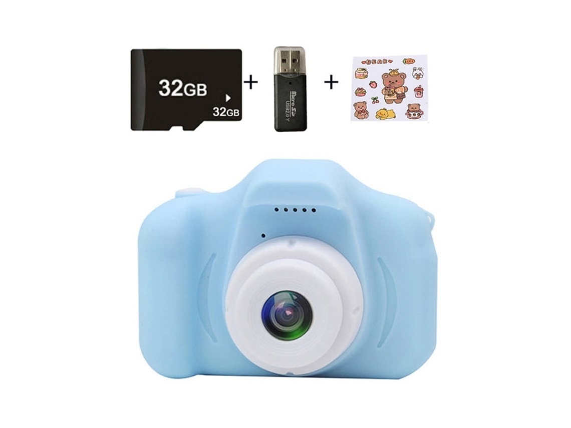 Câmera Digital 1080p Para Crianças Com Tela Colorida De 2 0 "e Slot Para Cartão Micro Sd Para Crianças Cartão Sd De 32 Gb Incluído / Azul Yizhood