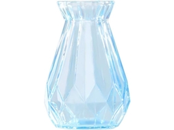 Vaso De Vidrio Transparente Azul Pesado Para Decoración Floral, Plantas Hidropónicas Y Peces Pequeños 14.5x8cm
