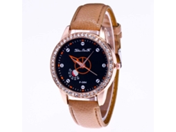 Reloj De Pulsera De Quartzo Con Piedras Strass Unisex Pareja Zhoulianfa (beige)