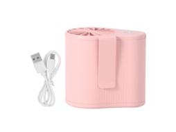 Ventilador Portátil de Cintura Usb Recarregável Rosa Verão
