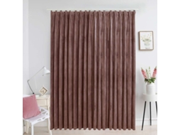 Vidaxl Cortina Blackout Com Ganchos 290x245 Cm Veludo Rosa Antigo