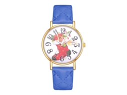 Relógio de Pulso Feminino Fashion de Quartzo com Cinta de Couro Pu (azul)