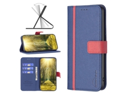 Capa De Couro Com Textura Cruzada E Cores Combinando Para Samsung Galaxy A73 Bf13