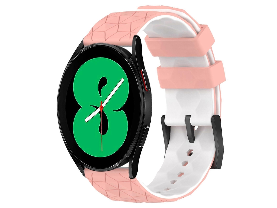 Pulseira De Silicone Bicolor Com Estampa De Futebol Para Samsung Galaxy Watch 4 (44 Mm E 20 Mm).