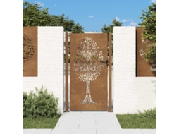 Vidaxl Portão De Jardim 100x175 Cm Em Aço Corten Com Design De Árvore