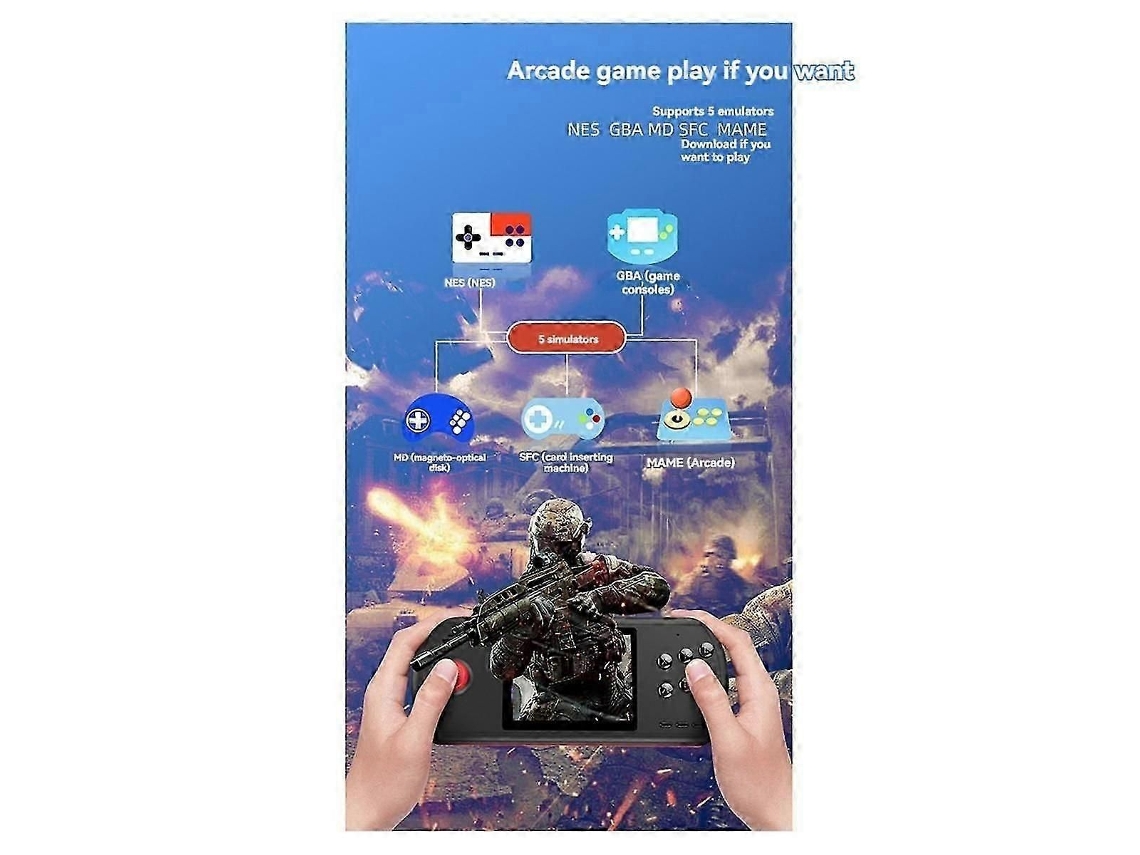 Console de Jogos Portátil D22 3,5 Polegadas Hd Tela Grande Simulador Suporte Arcade Clássico e GOKOCO