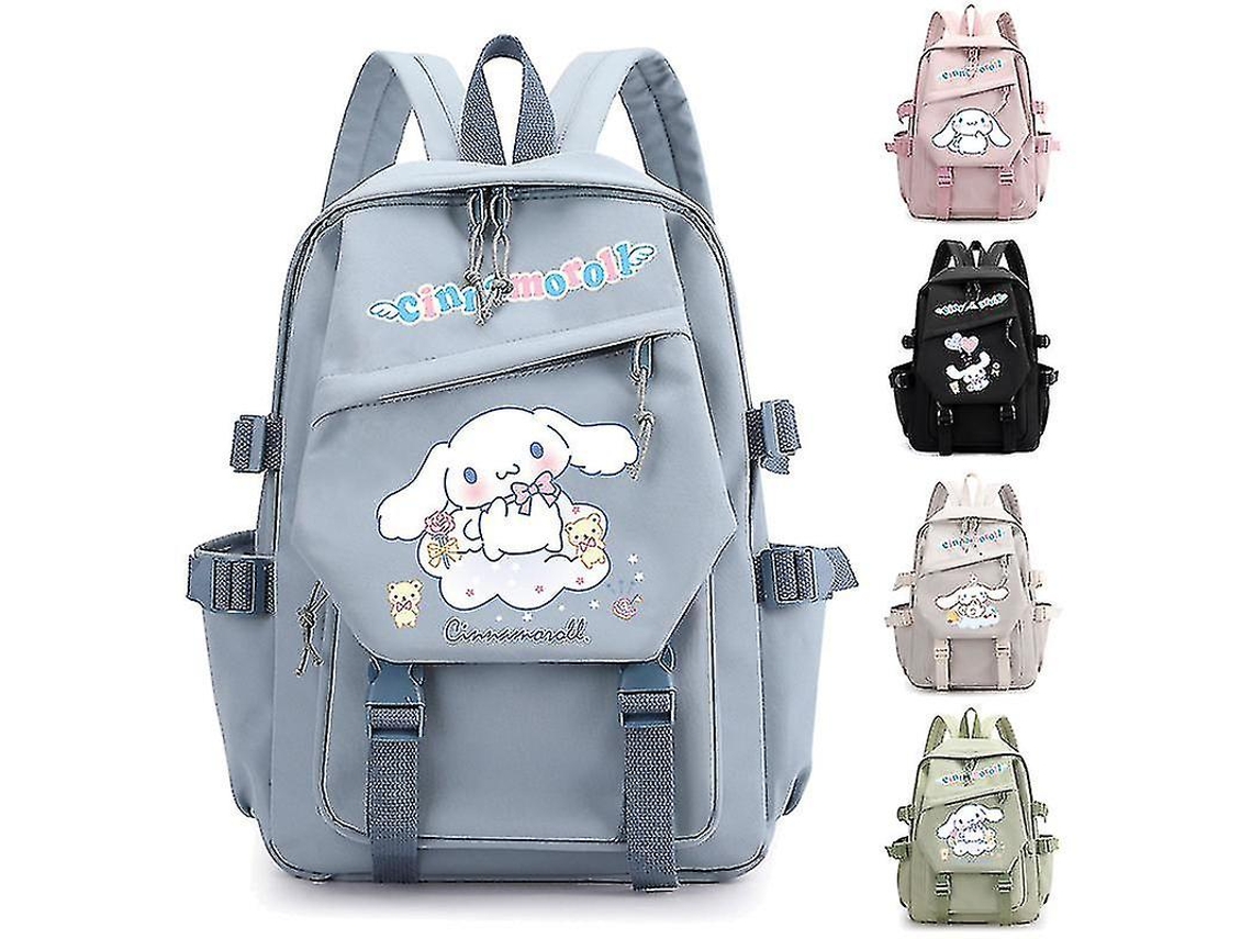 Mochila De Pelúcia Sanrio Cinnamoroll Para Crianças, Meninos E Meninas, Preta E Azul, Bolsa Escolar Kawaii, Para Computador, Ótimo Slowmoose