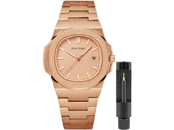 Lurelia Relógio Masculino, Movimento De Quartzo, Data/calendário, Luminoso, Aço Inoxidável, Abs, Rosa Ouro