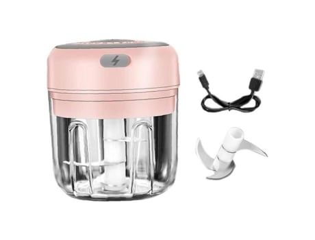 Triturador De Alho Elétrico Sem Fio Moedor De Alho Portátil Mini Bom Poderoso Chopper Imprensa Rosa 250ml Topofly