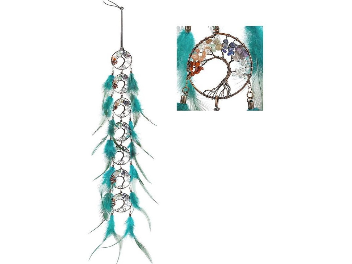 Red Catcher De Sueños Árbol De La Vida 7 Chakras Con Piedras Curativas Para Decoración De Pared