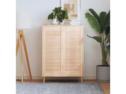 Vidaxl Portas De Armário 2 Pcs Com Design De Persiana Pinho Maciço