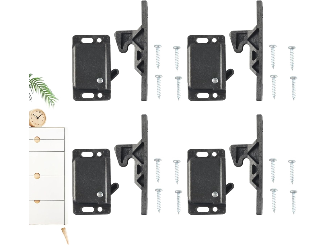 Conjunto De 4 Travas E Fechos Para Armários Rv Com Trava Força