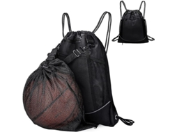 2026 mochila Deportiva com Cordão, Impermeável, Multiusos, Bolsa de Ginástica Unisex com Bolsos Zipper e Malha
