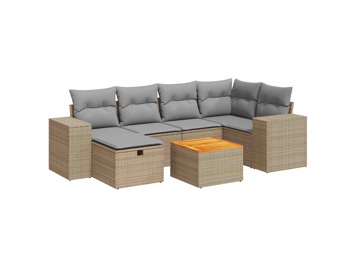 Garden Sofa Set, Garden Sofa Sets Vidaxl Bege Rattan / Vime (n/a)