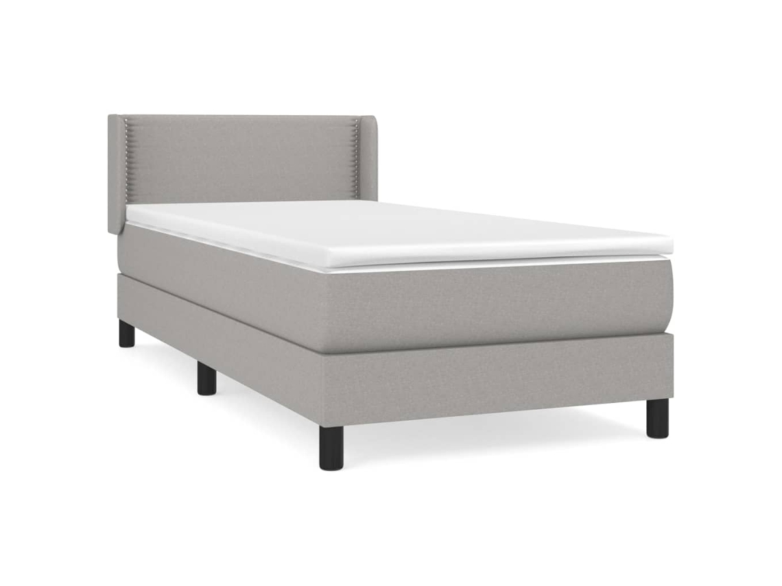 Cama com Molas e Colchão Tecido Cinzento Claro MAISON EXCLUSIVE (100x200 cm)