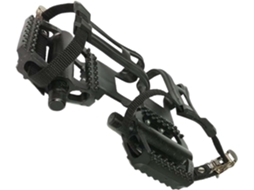 Pedais robustos para bicicleta ergométrica, com compressão ajustável.